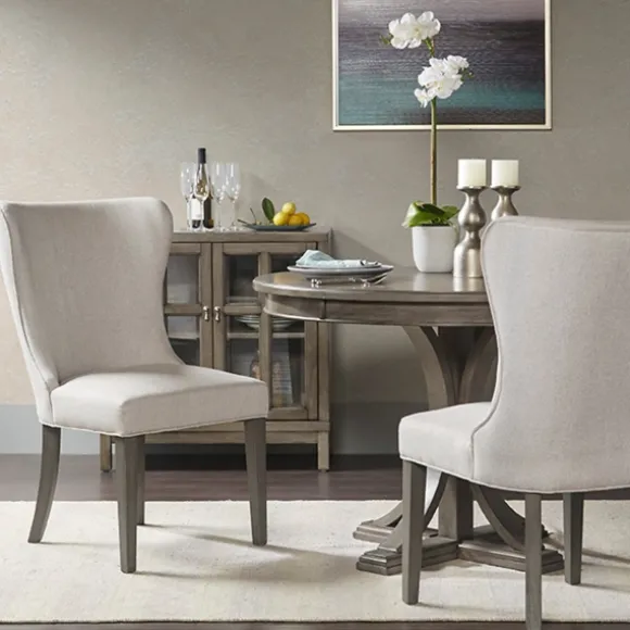 Kirkland's Home Dining Chairs-Cream Curved Back Upholstered Dining Chair