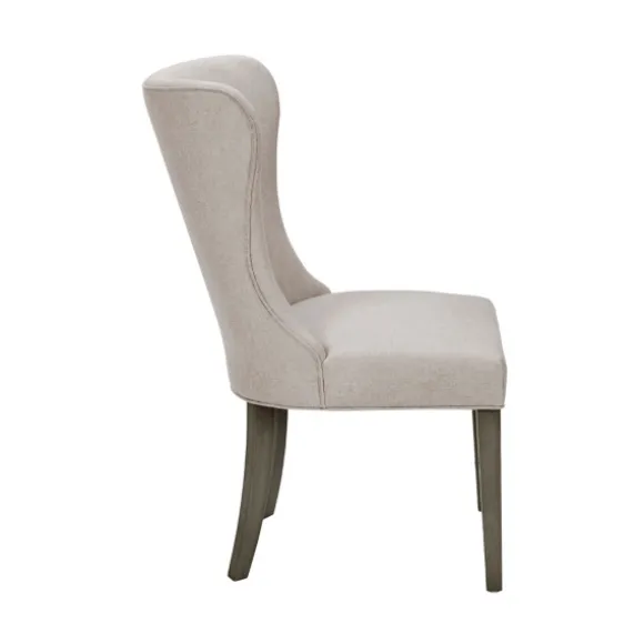 Kirkland's Home Dining Chairs-Cream Curved Back Upholstered Dining Chair