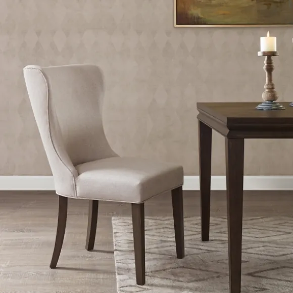 Kirkland's Home Dining Chairs-Cream Curved Back Upholstered Dining Chair