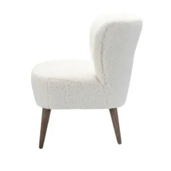 Kirkland's Home Accent Chairs-Cream Fluffy Wingback Accent Chair