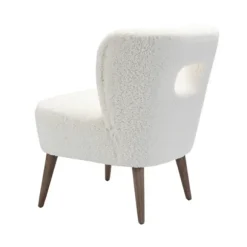 Kirkland's Home Accent Chairs-Cream Fluffy Wingback Accent Chair