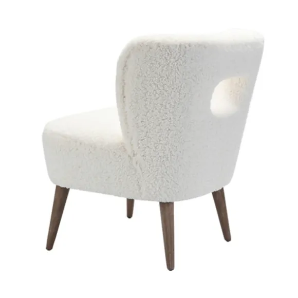 Kirkland's Home Accent Chairs-Cream Fluffy Wingback Accent Chair