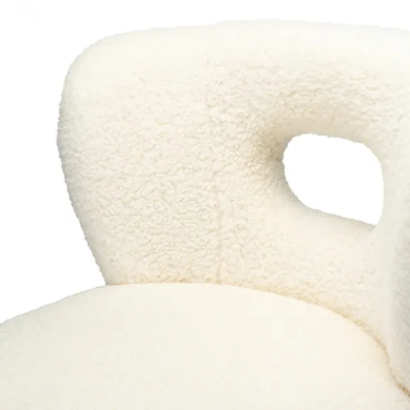 Kirkland's Home Accent Chairs-Cream Fluffy Wingback Accent Chair