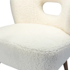 Kirkland's Home Accent Chairs-Cream Fluffy Wingback Accent Chair
