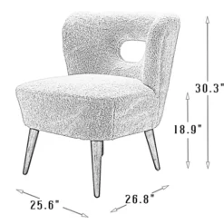 Kirkland's Home Accent Chairs-Cream Fluffy Wingback Accent Chair