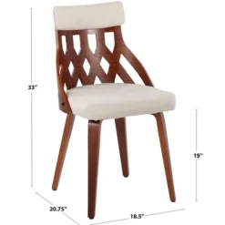 Kirkland's Home Dining Chairs-Cream Lattice Back 2-Pc. Dining Chair Set