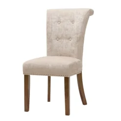 Kirkland's Home Dining Chairs-Cream Linen Rolled Back Dining Chairs, Set Of 2