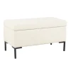 Kirkland's Home Benches & Ottomans-Cream Sherpa Boucle Storage Bench