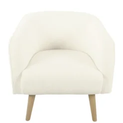 Kirkland's Home Accent Chairs-Cream Sherpa Upholstered Barrel Accent Chair