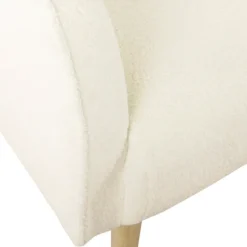 Kirkland's Home Accent Chairs-Cream Sherpa Upholstered Barrel Accent Chair