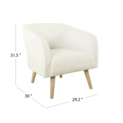Kirkland's Home Accent Chairs-Cream Sherpa Upholstered Barrel Accent Chair