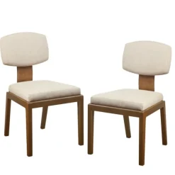 Kirkland's Home Dining Chairs-Cream Square Back Dining Chairs, Set Of 2