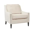 Kirkland's Home Accent Chairs-Cream Swoop Arms Upholstered Armchair