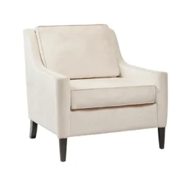 Kirkland's Home Accent Chairs-Cream Swoop Arms Upholstered Armchair