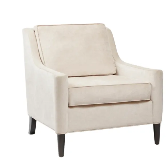 Kirkland's Home Accent Chairs-Cream Swoop Arms Upholstered Armchair
