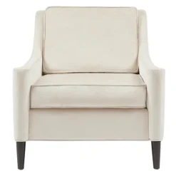 Kirkland's Home Accent Chairs-Cream Swoop Arms Upholstered Armchair
