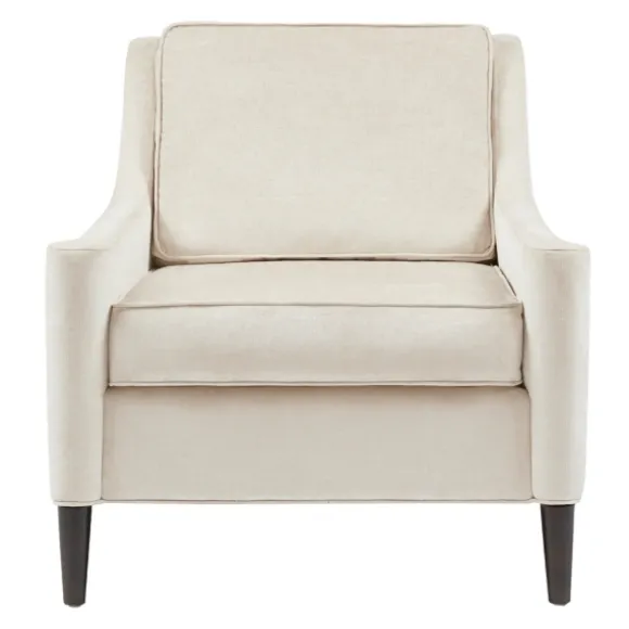 Kirkland's Home Accent Chairs-Cream Swoop Arms Upholstered Armchair