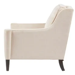 Kirkland's Home Accent Chairs-Cream Swoop Arms Upholstered Armchair