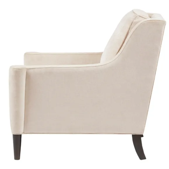 Kirkland's Home Accent Chairs-Cream Swoop Arms Upholstered Armchair