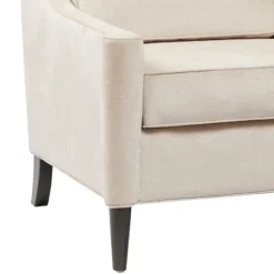 Kirkland's Home Accent Chairs-Cream Swoop Arms Upholstered Armchair