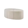 Kirkland's Home Benches & Ottomans-Cream Thick Welting Center Button Oval Ottoman