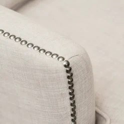 Kirkland's Home Accent Chairs-Cream Tufted Armchair With Lumbar Pillow