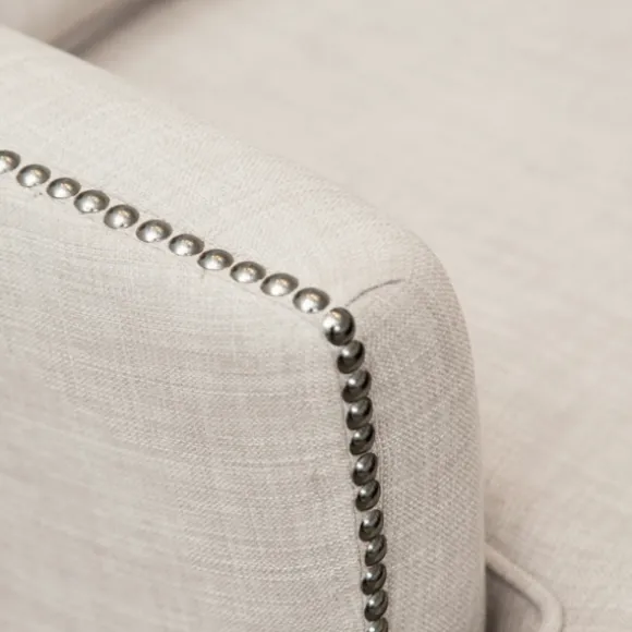 Kirkland's Home Accent Chairs-Cream Tufted Armchair With Lumbar Pillow