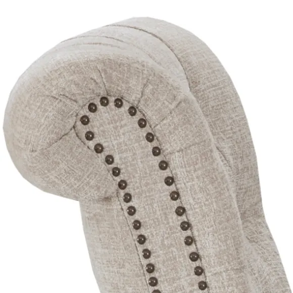 Kirkland's Home Accent Chairs-Cream Tufted Back Nailhead Trim Recliner Armchair