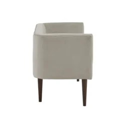 Kirkland's Home Sofas & Loveseats-Cream Velvet Low Back Transitional Settee