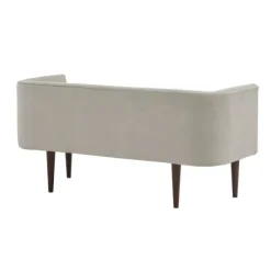 Kirkland's Home Sofas & Loveseats-Cream Velvet Low Back Transitional Settee