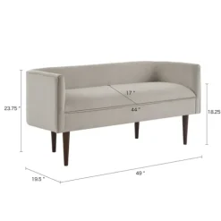 Kirkland's Home Sofas & Loveseats-Cream Velvet Low Back Transitional Settee