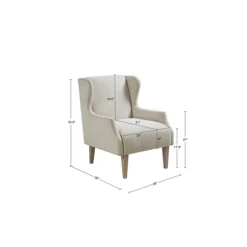 Kirkland's Home Accent Chairs-Cream Wingback Martha Stewart Accent Chair