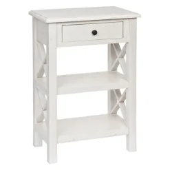 Kirkland's Home Accent & End Tables-Cream Wooden Plank Side Table