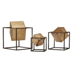 Kirkland's Home Statues & Figurines-Cube Quad Sculptures, Set Of 3