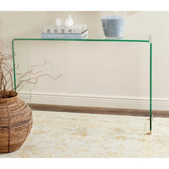 Kirkland's Home Console Tables-Curved Glass Console Table