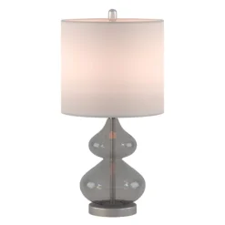 Kirkland's Home Table Lamps-Curved Gray Glass Table Lamps, Set Of 2