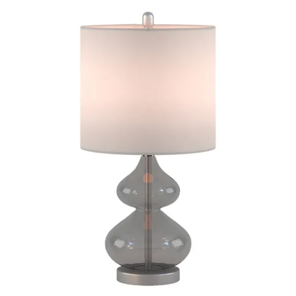 Kirkland's Home Table Lamps-Curved Gray Glass Table Lamps, Set Of 2