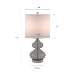 Kirkland's Home Table Lamps-Curved Gray Glass Table Lamps, Set Of 2