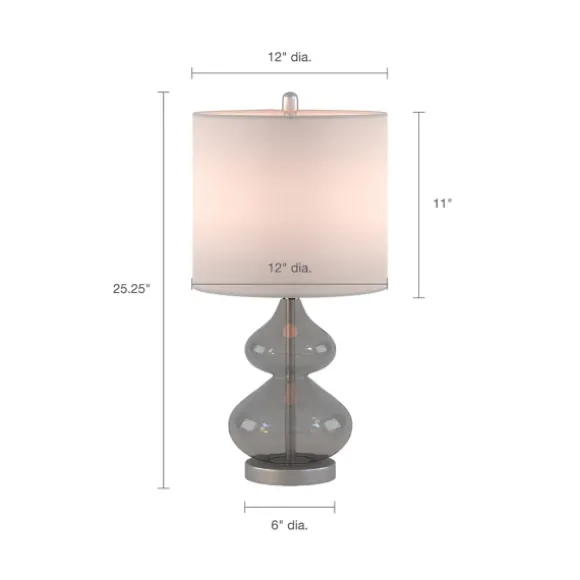 Kirkland's Home Table Lamps-Curved Gray Glass Table Lamps, Set Of 2