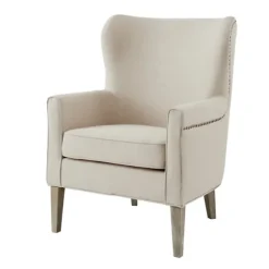 Kirkland's Home Accent Chairs-Curved Wingback Accent Chair
