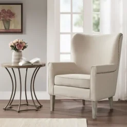 Kirkland's Home Accent Chairs-Curved Wingback Accent Chair