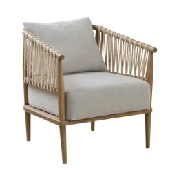 Kirkland's Home Accent Chairs-Curved Wood And Jute Rope Accent Chair