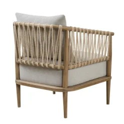 Kirkland's Home Accent Chairs-Curved Wood And Jute Rope Accent Chair