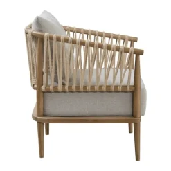 Kirkland's Home Accent Chairs-Curved Wood And Jute Rope Accent Chair