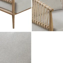 Kirkland's Home Accent Chairs-Curved Wood And Jute Rope Accent Chair