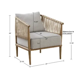 Kirkland's Home Accent Chairs-Curved Wood And Jute Rope Accent Chair