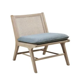 Kirkland's Home Accent Chairs-Cushion Ash Cane Back Accent Chair