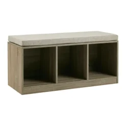 Kirkland's Home Benches & Ottomans-Cushioned Open Cubby Storage Bench