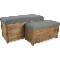 Kirkland's Home Benches & Ottomans-Cushioned Storage Benches, Set Of 2