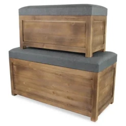 Kirkland's Home Benches & Ottomans-Cushioned Storage Benches, Set Of 2